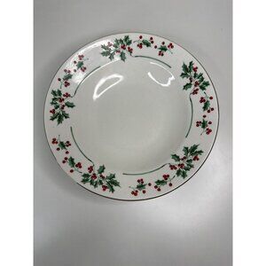 Gibson Everyday Holiday Holly Berry 8in Salad Plate - Festive Christmas Dishware